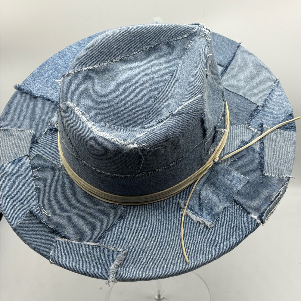 Distressed Patchwork Denim Rancher - Picture 6 of 7